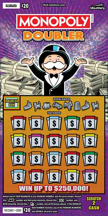 Monopoly Doubler scratchcard - game number #783 - front