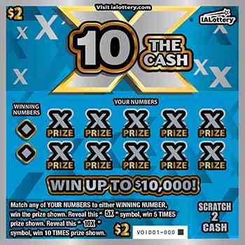 New!10X The Cash scratchcard - game number #800 - front