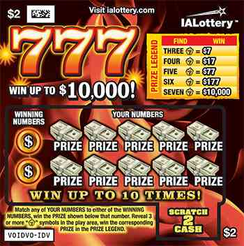 New!777 scratchcard - game number #753 - front