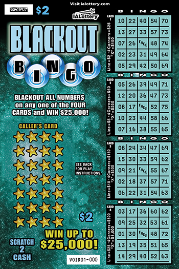 New!Blackout Bingo scratchcard - game number #792 - front