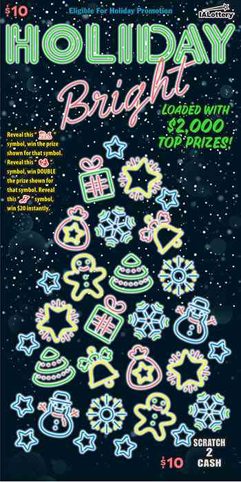 New!Holiday Bright scratchcard - game number #767 - front