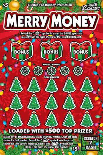 New!Merry Money scratchcard - game number #764 - front