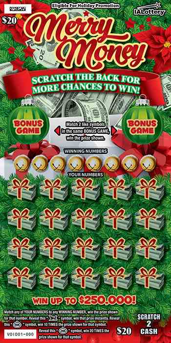 New!Merry Money scratchcard - game number #811 - front
