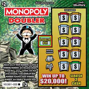 New!Monopoly Doubler scratchcard - game number #780 - front