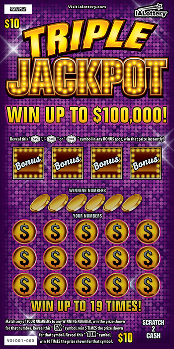 New!Triple Jackpot scratchcard - game number #806 - front