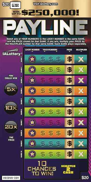 Payline scratchcard - game number #666 - front