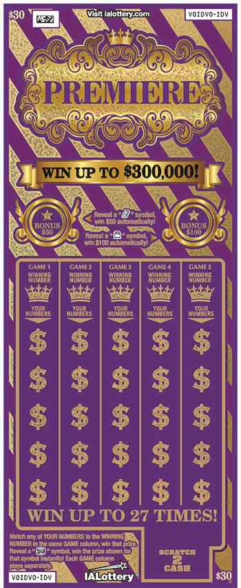 Premiere scratchcard - game number #617 - front