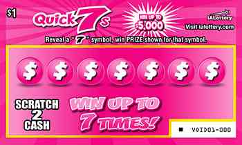Quick 7s scratchcard - game number #715 - front
