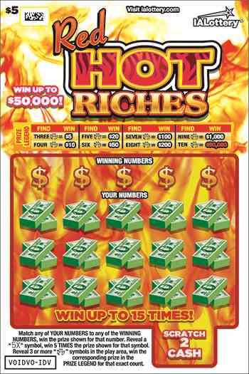 Red Hot Riches scratchcard - game number #648 - front