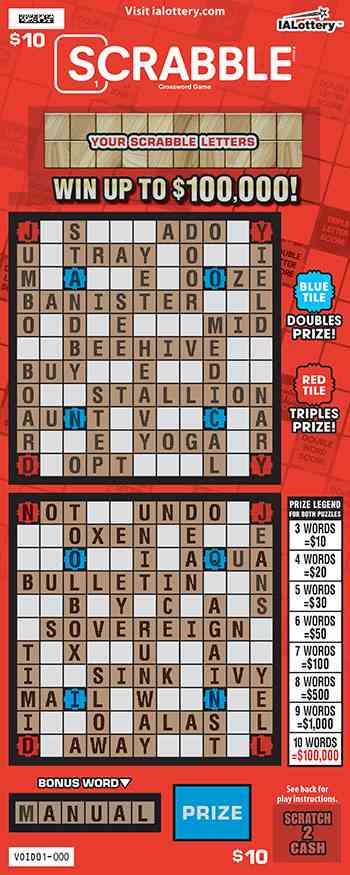 SCRABBLE™ Crossword Game scratchcard - game number #693 - front