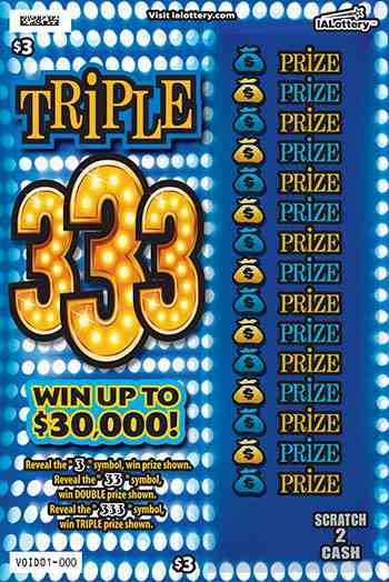 TRiPLE 333 scratchcard - game number #698 - front