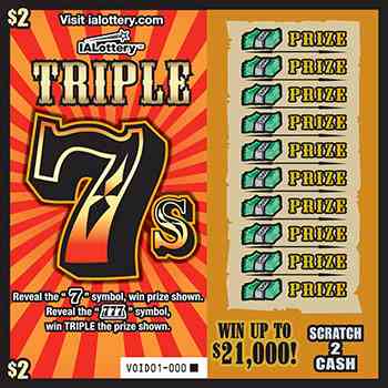 Triple 7s scratchcard - game number #695 - front