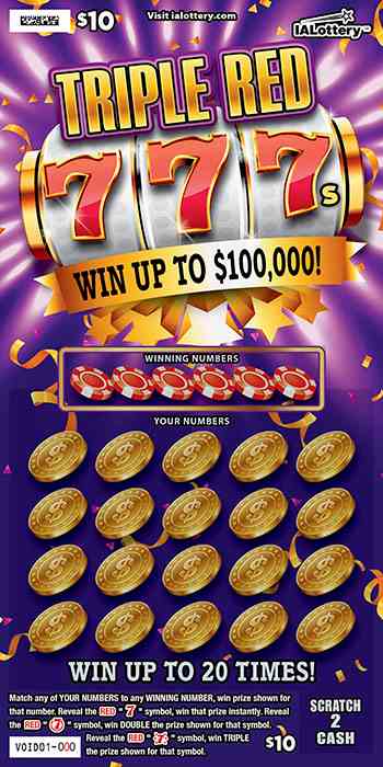 Triple Red 777s scratchcard - game number #731 - front