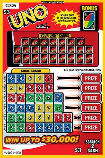 Uno scratchcard - game number #773 - front