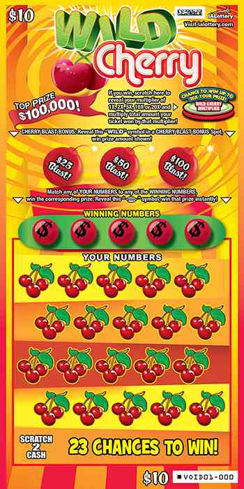 Wild Cherry scratchcard - game number #658 - front