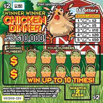 Winner Winner Chicken Dinner scratchcard - game number #716 - front