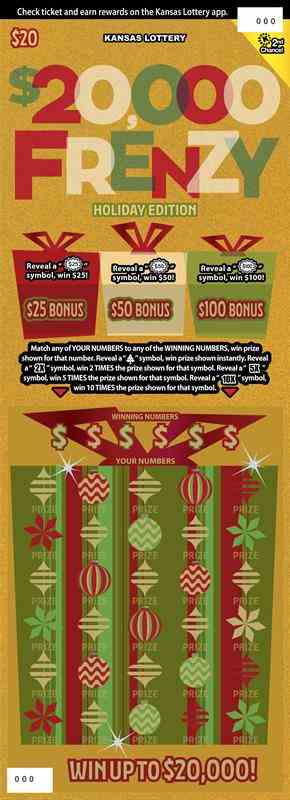 $20,000 Frenzy scratchcard - game number #503 - front