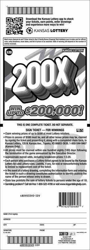 200X scratchcard - game number #480 - back