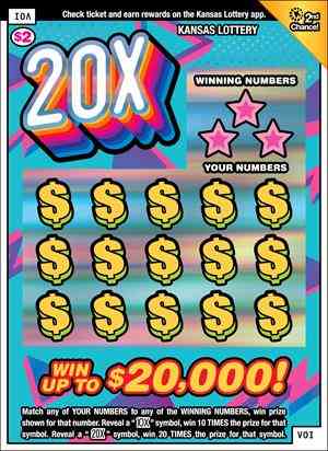20X scratchcard - game number #477 - front