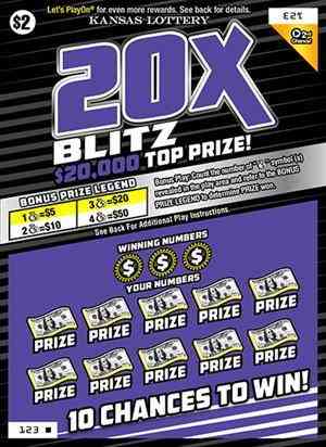 20X Blitz scratchcard - game number #311 - front