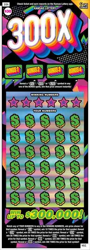 300X scratchcard - game number #481 - front