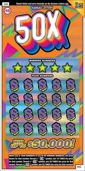 50X scratchcard - game number #478 - front
