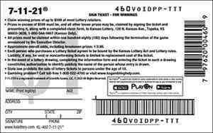 7-11-21 scratchcard - game number #460 - back