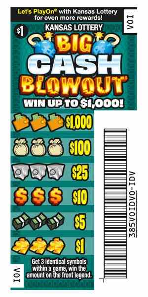 Big Cash Blowout scratchcard - game number #385 - front