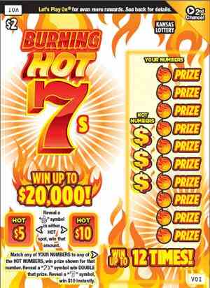 Burning Hot 7S scratchcard - game number #436 - front