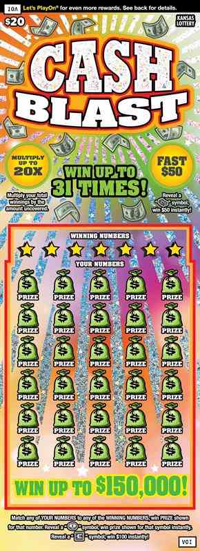 Cash Blast scratchcard - game number #424 - front