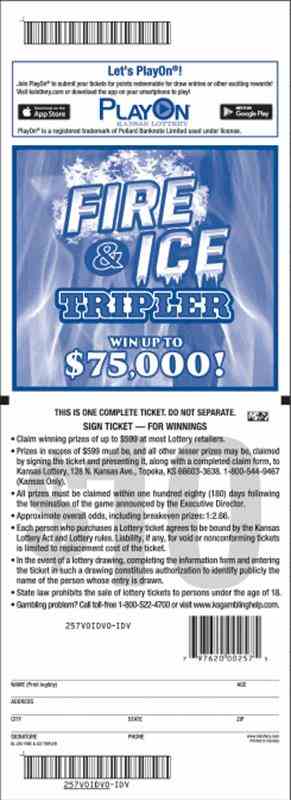 Fire & Ice Tripler scratchcard - game number #257 - back