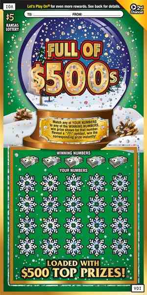 Full Of $500S scratchcard - game number #430 - front