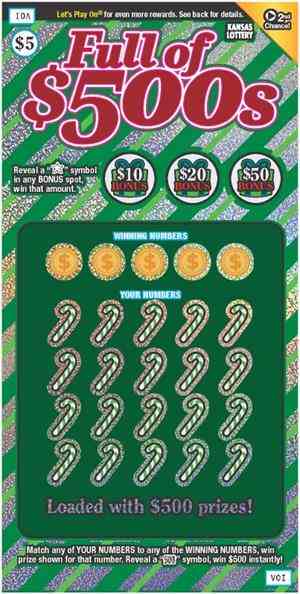 Full Of $500S scratchcard - game number #467 - front