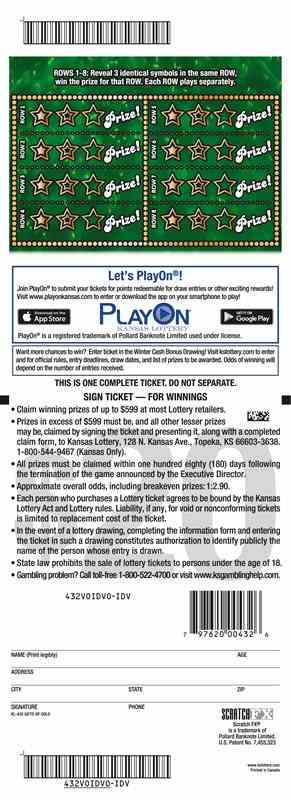 Gifts Of Gold scratchcard - game number #432 - back