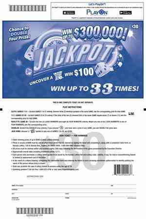 Jackpot Super Ticket scratchcard - game number #403 - back
