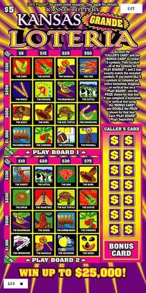 Kansas Grande Loteria scratchcard - game number #409 - front