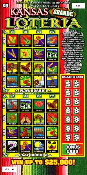 Kansas Grande Loteria scratchcard - game number #444 - front