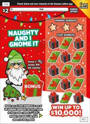 Naughty And I Gnome It scratchcard - game number #499 - front