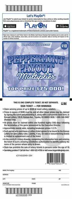 Peppermint Payout scratchcard - game number #431 - back