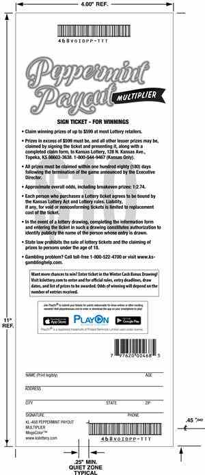 Peppermint Payout Multiplier scratchcard - game number #468 - back