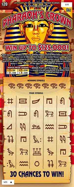 Pharaoh's Crown scratchcard - game number #395 - front