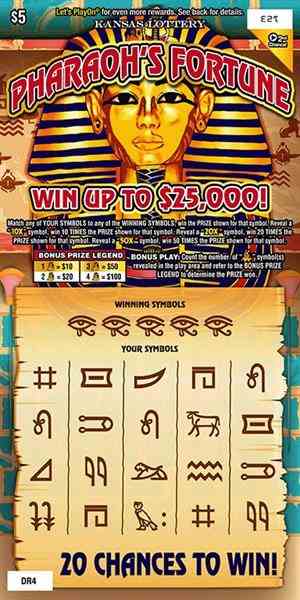 Pharaoh's Fortune scratchcard - game number #393 - front