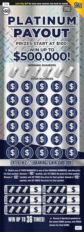 Platinum Payout scratchcard - game number #463 - front