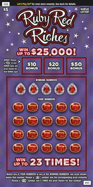 Ruby Red Riches scratchcard - game number #422 - front