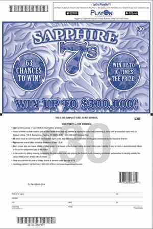 Sapphire 7S scratchcard - game number #331 - back