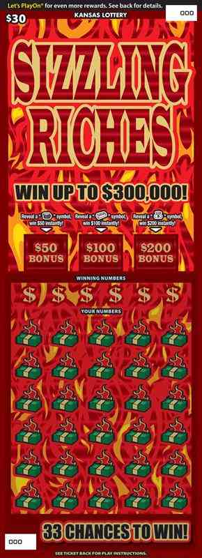 Sizzling Riches scratchcard - game number #380 - front