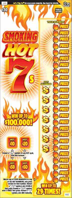 Smoking Hot 7S scratchcard - game number #438 - front