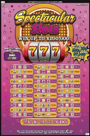 Spectacular Slots scratchcard - game number #332 - front