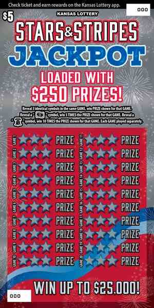 Stars & Stripes Jackpot scratchcard - game number #483 - front