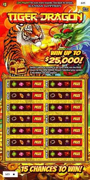 Tiger And Dragon scratchcard - game number #449 - front
